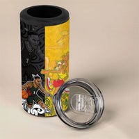 Aotearoa New Zealand And Australia Basketball Custom 4 in 1 Can Cooler Tumbler Maori Tribal Tattoo And Aboriginal Dot Art Heritage LT03 - Polynesian Pride