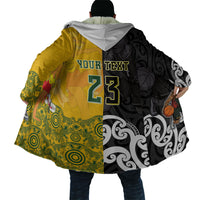 Aotearoa New Zealand And Australia Basketball Custom Cloak Maori Tribal Tattoo And Aboriginal Dot Art Heritage LT03 - Polynesian Pride