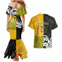 Aotearoa New Zealand And Australia Basketball Custom Couples Matching Mermaid Dress and Hawaiian Shirt Maori Tribal Tattoo And Aboriginal Dot Art Heritage LT03 - Polynesian Pride