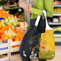 Aotearoa New Zealand And Australia Basketball Custom Grocery Bag Maori Tribal Tattoo And Aboriginal Dot Art Heritage LT03 - Polynesian Pride