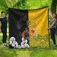 Aotearoa New Zealand And Australia Basketball Custom Quilt Maori Tribal Tattoo And Aboriginal Dot Art Heritage LT03 - Polynesian Pride