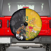 Aotearoa New Zealand And Australia Basketball Custom Spare Tire Cover Maori Tribal Tattoo And Aboriginal Dot Art Heritage LT03 - Polynesian Pride
