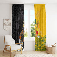 Aotearoa New Zealand And Australia Basketball Custom Window Curtain Maori Tribal Tattoo And Aboriginal Dot Art Heritage LT03 - Polynesian Pride