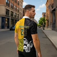 Aotearoa New Zealand And Australia Basketball Custom Zipper Polo Shirt Maori Tribal Tattoo And Aboriginal Dot Art Heritage LT03 - Polynesian Pride