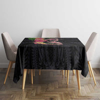 Hawaiian Tropical Plants Turtle and Shark Tablecloth Polynesian Art Tattoo