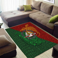 Papua New Guinea East Sepik Province Area Rug Tribal Crocodile Birds of Paradise Melanesian Tattoo LT03 - Polynesian Pride