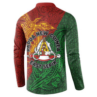Papua New Guinea East Sepik Province Button Sweatshirt Tribal Crocodile Birds of Paradise Melanesian Tattoo LT03 - Polynesian Pride
