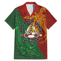Papua New Guinea East Sepik Province Family Matching Mermaid Dress and Hawaiian Shirt Tribal Crocodile Birds of Paradise Melanesian Tattoo LT03 Dad's Shirt - Short Sleeve Green - Polynesian Pride