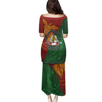 Papua New Guinea East Sepik Province Family Matching Puletasi and Hawaiian Shirt Tribal Crocodile Birds of Paradise Melanesian Tattoo LT03 - Polynesian Pride