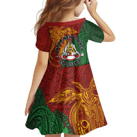 Papua New Guinea East Sepik Province Family Matching Tank Maxi Dress and Hawaiian Shirt Tribal Crocodile Birds of Paradise Melanesian Tattoo LT03 - Polynesian Pride