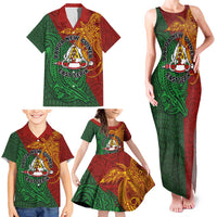 Papua New Guinea East Sepik Province Family Matching Tank Maxi Dress and Hawaiian Shirt Tribal Crocodile Birds of Paradise Melanesian Tattoo LT03 - Polynesian Pride