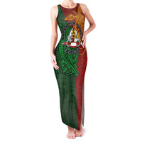 Papua New Guinea East Sepik Province Family Matching Tank Maxi Dress and Hawaiian Shirt Tribal Crocodile Birds of Paradise Melanesian Tattoo LT03 Mom's Dress Green - Polynesian Pride