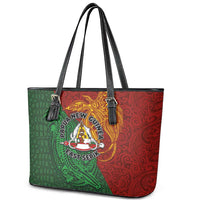 Papua New Guinea East Sepik Province Leather Tote Bag Tribal Crocodile Birds of Paradise Melanesian Tattoo LT03 - Polynesian Pride