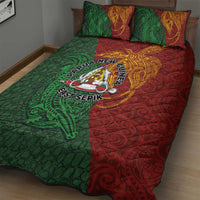 Papua New Guinea East Sepik Province Quilt Bed Set Tribal Crocodile Birds of Paradise Melanesian Tattoo LT03 - Polynesian Pride
