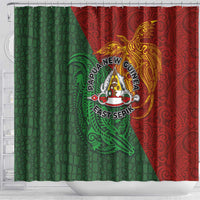 Papua New Guinea East Sepik Province Shower Curtain Tribal Crocodile Birds of Paradise Melanesian Tattoo LT03 - Polynesian Pride