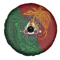 Papua New Guinea East Sepik Province Spare Tire Cover Tribal Crocodile Birds of Paradise Melanesian Tattoo LT03 - Polynesian Pride