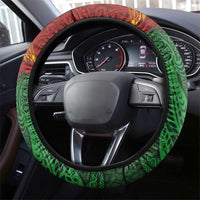 Papua New Guinea East Sepik Province Steering Wheel Cover Tribal Crocodile Birds of Paradise Melanesian Tattoo LT03 - Polynesian Pride