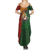 Papua New Guinea East Sepik Province Summer Maxi Dress Tribal Crocodile Birds of Paradise Melanesian Tattoo LT03 - Polynesian Pride