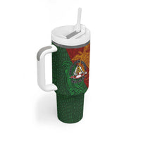 Papua New Guinea East Sepik Province Tumbler With Handle Tribal Crocodile Birds of Paradise Melanesian Tattoo LT03 - Polynesian Pride