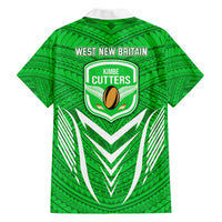 Kimbe Cutters Rugby Family Matching Off Shoulder Short Dress and Hawaiian Shirt Papua New Guinea Polynesian Tattoo Green Version LT03 - Polynesian Pride