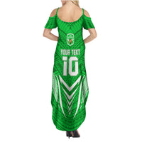 Custom Kimbe Cutters Rugby Family Matching Summer Maxi Dress and Hawaiian Shirt Papua New Guinea Polynesian Tattoo Green Version LT03 - Polynesian Pride