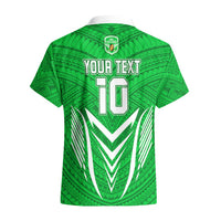 Custom Kimbe Cutters Rugby Hawaiian Shirt Papua New Guinea Polynesian Tattoo Green Version LT03 - Polynesian Pride