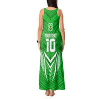 Custom Kimbe Cutters Rugby Tank Maxi Dress Papua New Guinea Polynesian Tattoo Green Version LT03 - Polynesian Pride