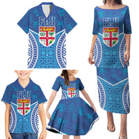 Fiji Day Family Matching Puletasi and Hawaiian Shirt Fijian Masi Tribal Hibiscus Tattoo and Tapa Pattern LT03 - Polynesian Pride