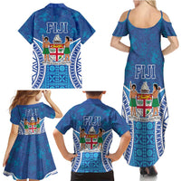 Fiji Day Family Matching Summer Maxi Dress and Hawaiian Shirt Fijian Masi Tribal Hibiscus Tattoo and Tapa Pattern LT03 - Polynesian Pride