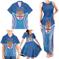 Fiji Day Family Matching Tank Maxi Dress and Hawaiian Shirt Fijian Masi Tribal Hibiscus Tattoo and Tapa Pattern LT03 - Polynesian Pride