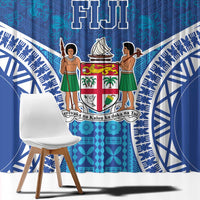 Fiji Day Window Curtain Fijian Masi Tribal Hibiscus Tattoo and Tapa Pattern