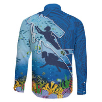 Polynesian Scuba Diving Family Matching Short Sleeve Bodycon Dress and Hawaiian Shirt Beauty Corals with Underwater and Polynesian Pattern LT03 - Polynesian Pride