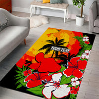 Custom Hawaii Maui Island Area Rug Maui Map With Tropical Forest Sunset Vibe LT03 - Polynesian Pride