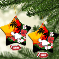 Hawaii Maui Island Ceramic Ornament Maui Map With Tropical Forest Vintage Style LT03 - Polynesian Pride