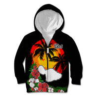 Custom Hawaii Maui Island Kid Hoodie Maui Map With Tropical Forest Vintage Style LT03 - Polynesian Pride