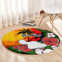 Custom Hawaii Maui Island Round Carpet Maui Map With Tropical Forest Vintage Style LT03 - Polynesian Pride