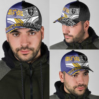 Niue and Aotearoa Rugby Classic Cap Hiapo with Maori Moko Tribal Heritage Tattoos - Polynesian Pride