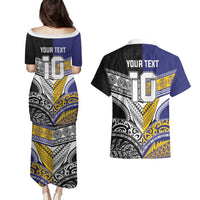 Custom Rugby Niue and Aotearoa Couples Matching Puletasi and Hawaiian Shirt Hiapo with Maori Moko Tribal Heritage Tattoos LT03 - Polynesian Pride