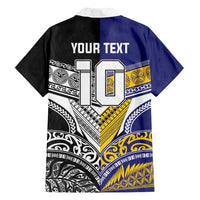 Custom Rugby Niue and Aotearoa Family Matching Long Sleeve Bodycon Dress and Hawaiian Shirt Hiapo with Maori Moko Tribal Heritage Tattoos LT03 - Polynesian Pride