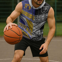 Custom Rugby Niue and Aotearoa Sleeveless Hoodie Hiapo with Maori Moko Tribal Heritage Tattoos LT03 - Polynesian Pride
