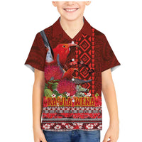 Hawaii KaʻUla Wena ʻIʻiwi Family Matching Mermaid Dress and Hawaiian Shirt With Tropical Plants and 'Ohi'a lehua Kakau Art Tattoo