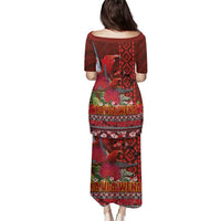 Hawaii KaUla Wena Iiwi Family Matching Puletasi and Hawaiian Shirt With Tropical Plants and 'Ohi'a lehua Kakau Art Tattoo LT03 - Polynesian Pride