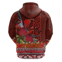 Hawaii KaUla Wena Iiwi Hoodie With Tropical Plants and 'Ohi'a lehua Kakau Art Tattoo LT03 - Polynesian Pride