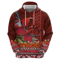 Hawaii KaUla Wena Iiwi Hoodie With Tropical Plants and 'Ohi'a lehua Kakau Art Tattoo LT03 - Polynesian Pride