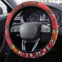 Hawaii KaUla Wena Iiwi Steering Wheel Cover With Tropical Plants and 'Ohi'a lehua Kakau Art Tattoo LT03 - Polynesian Pride
