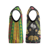 Hawaiian Tropical Plants Lei Christmas Knitted V-Neck Vest Kanaka Maoli Tribal with Palaka Motifs LT03 - Polynesian Pride