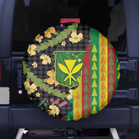 Hawaiian Tropical Plants Lei Spare Tire Cover Kanaka Maoli Tribal with Palaka Motifs LT03 No hole Multicolor - Polynesian Pride