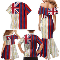 Hawaiian Tropical Plants Lei Family Matching Mermaid Dress and Hawaiian Shirt National Flag Style LT03 - Polynesian Pride