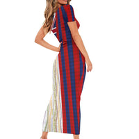 Hawaiian Tropical Plants Lei Family Matching Short Sleeve Bodycon Dress and Hawaiian Shirt National Flag Style LT03 - Polynesian Pride