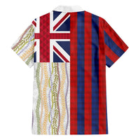 Hawaiian Tropical Plants Lei Family Matching Tank Maxi Dress and Hawaiian Shirt National Flag Style LT03 - Polynesian Pride
